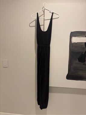 Black Sleeveless Scoop Neck Maxi Jumpsuit